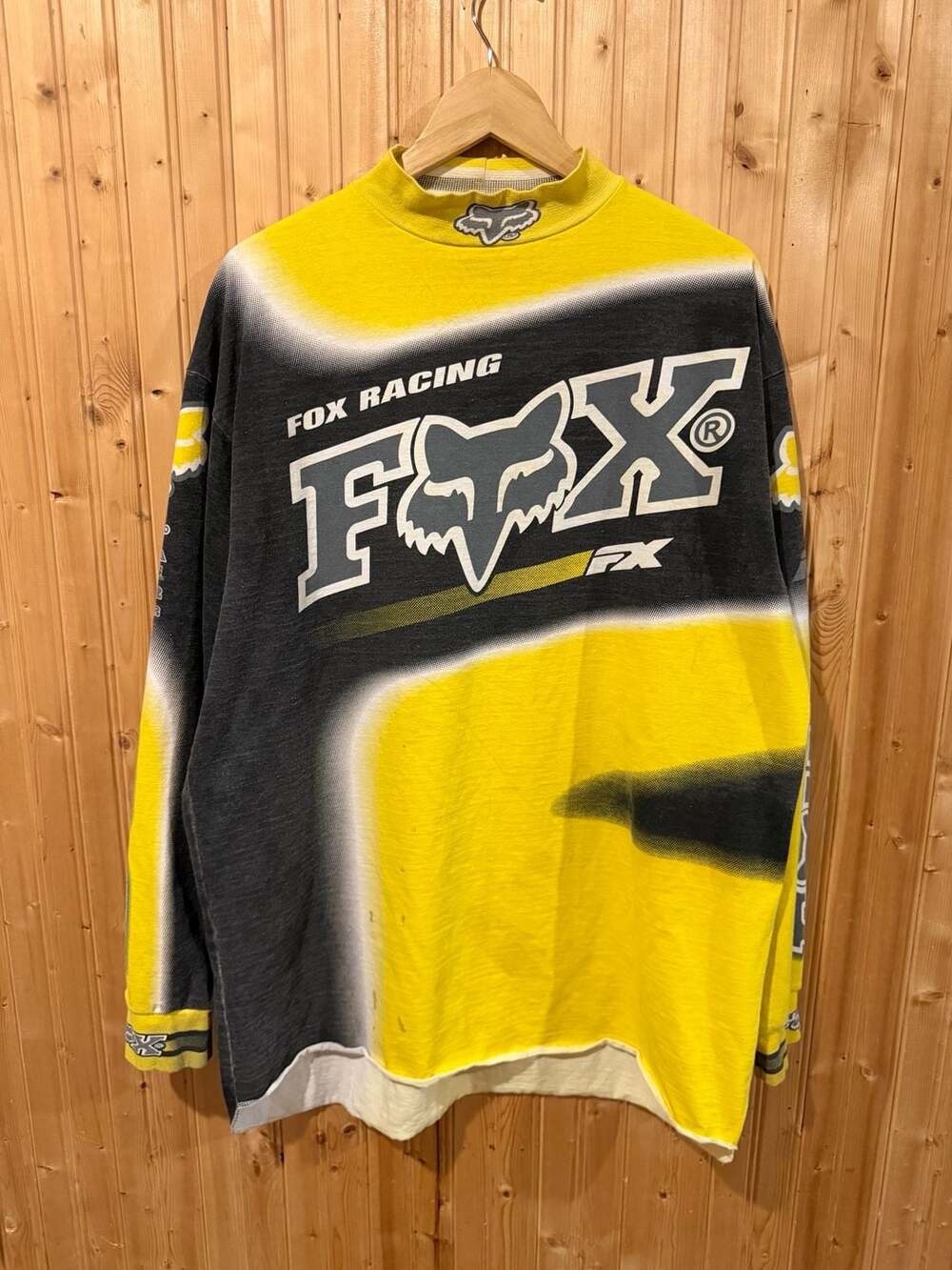 Vintage 1997 Fox Racing Motocross Jersey Yellow Black Size XXL